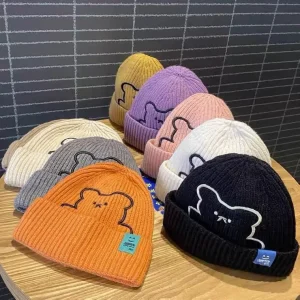 Cute Cartoon Bear Wool Beanie