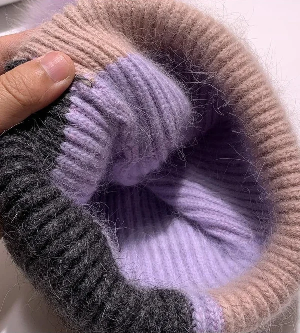 Real fox Fur Pom Poms Ball Skullies Beanies Keep Warm Winter Hat for Women Girls Wool Hat Outdoor Knitted Cap Thick Female Cap - Image 6