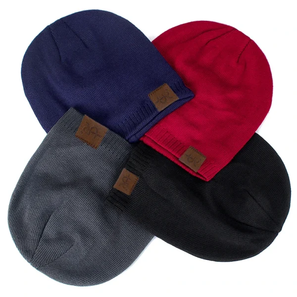 Unisex URGENTMAN Labal Winter Hats Solid Color Knitted Hats For Men And Women Beanie Cap Outdoor Add Fur Lining Warm Sports Hats - Image 3